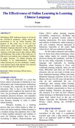 The Effectiveness of Online Learning in Learning Chinese Language