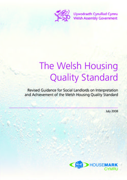 The Welsh Housing Quality Standard - Revised Guidance for Social Landlords on Interpretation and Achievement of the Welsh Housing Quality Standard
