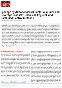Spoilage by Alicyclobacillus Bacteria in Juice and Beverage Products: Chemical, Physical, and Combined Control Methods