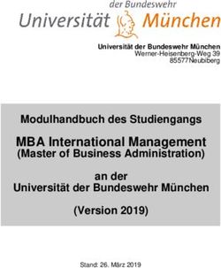 MBA International Management - (Master of Business Administration) Modulhandbuch des Studiengangs an der Universität der Bundeswehr München ...