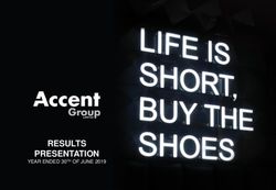 RESULTS PRESENTATION YEAR ENDED 30TH OF JUNE 2019 - Accent Group