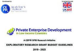 EXPLORATORY RESEARCH GRANT BUDGET GUIDELINES 2019 - 2023 A CEPR/ DFID Research Initiative