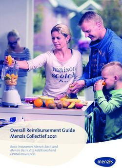Overall Reimbursement Guide Menzis Collectief 2021 - Basic Insurances Menzis Basis and Menzis Basis Vrij, Additional and Dental Insurances