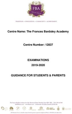 EXAMINATIONS GUIDANCE FOR STUDENTS & PARENTS - Centre Name: The Frances Bardsley Academy Centre Number: 12837 2019-2020