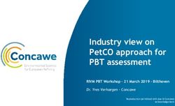 Industry view on PetCO approach for PBT assessment - RIVM PBT Workshop - 21 March 2019 - Bilthoven