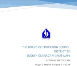 THE BOARD OF EDUCATION SCHOOL DISTRICT 83 (NORTH OKANAGAN-SHUSWAP) - COVID -19 SAFETY PLAN Stage 2, Version 5 August 5.1, 2020 - SD83