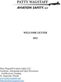 WELCOME LETTER 2021 Patty Wagstaff Aviation Safety LLC Aerobatic, Airmanship and Upset Prevention And Recovery Training St. Augustine, Florida ...