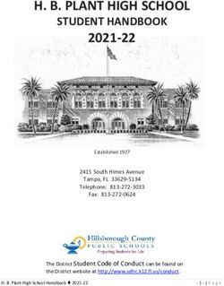 H. B. PLANT HIGH SCHOOL - STUDENT HANDBOOK