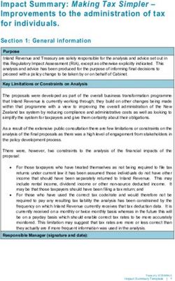 Impact Summary: Making Tax Simpler - Improvements to the administration of tax for individuals - Treasury NZ