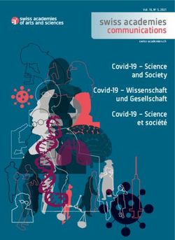 Swiss academies communications - Covid-19 - Science and Society Covid-19 - Wissenschaft und Gesellschaft - edoc