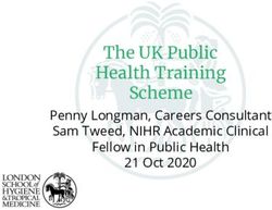 The UK Public Health Training Scheme - Penny Longman, Careers Consultant Sam Tweed, NIHR Academic Clinical Fellow in Public Health 21 Oct 2020 ...
