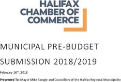 MUNICIPAL PRE-BUDGET SUBMISSION 2018/2019 - Presented To: Mayor Mike Savage and Councillors of the Halifax Regional Municipality - Halifax Chamber ...