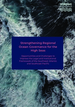 Strengthening Regional Ocean Governance for the High Seas - Opportunities and Challenges to Improve the Legal and Institutional Framework of the ...