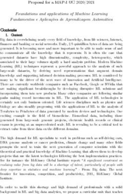 Proposal for a MAP-I UC 2020/2021 - Foundations and applications of Machine Learning Fundamentos e Aplica&ccedil;&otilde;es de Aprendizagem Autom&aacute;tica