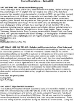 Course Descriptions - Spring 2020 - Wabash College