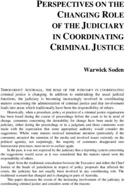 PERSPECTIVES ON THE CHANGING ROLE OF THE JUDICIARY IN COORDINATING CRIMINAL JUSTICE