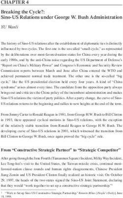 Breaking the Cycle?: Sino-US Relations under George W. Bush Administration