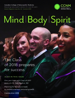 Mind Body Spirit - The Class of 2018 prepares for success - CCNM