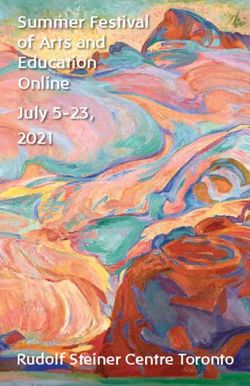 Summer Festival of Arts and Education Online July 5-23, 2021 - Rudolf Steiner Centre Toronto