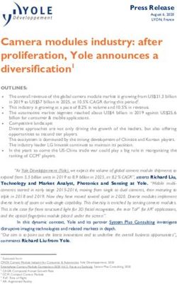 Camera modules industry: after proliferation, Yole announces a diversification1