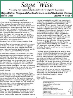 Sage Wise Sage District Oregon-Idaho Conference United Methodist Women Volume 10, Issue 1 - Oregon-Idaho Annual Conference