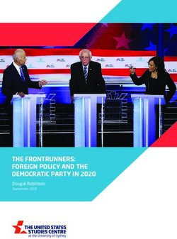 THE FRONTRUNNERS: FOREIGN POLICY AND THE DEMOCRATIC PARTY IN 2020 - Dougal Robinson September 2019