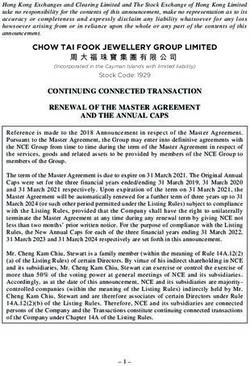 CHOW TAI FOOK JEWELLERY GROUP LIMITED