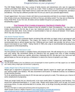PERINATAL INFORMATION - Congratulations on your pregnancy! - CW Wiebe Medical Centre