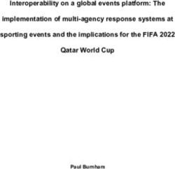 Interoperability on a global events platform: The implementation of multi-agency response systems at sporting events and the implications for the ...