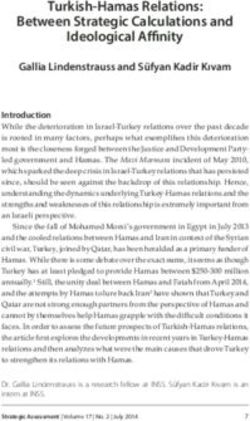 Turkish-Hamas Relations: Between Strategic Calculations and Ideological A!nity