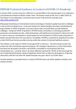 PEPFAR Technical Guidance in Context of COVID-19 Pandemic