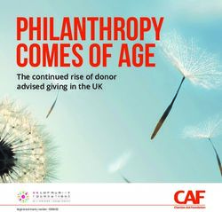 PHILANTHROPY COMES OF AGE - The continued rise of donor advised giving in the UK