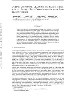 ONLINE CONTINUAL LEARNING ON CLASS INCRE-MENTAL BLURRY TASK CONFIGURATION WITH ANY- TIME INFERENCE