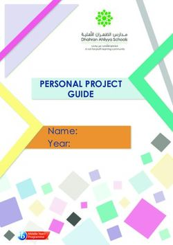 PERSONAL PROJECT GUIDE - Name: Year