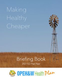 Making Healthy Cheaper - Briefing Book 2021/22 Plan Year - OPEH&W Health Plan