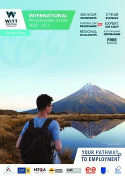 INTERNATIONAL PROGRAMME GUIDE 2020 - 2021 2 YEAR - STAYBACK - Western Institute of Technology at Taranaki