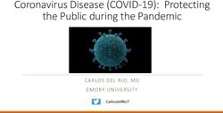 Coronavirus Disease (COVID-19): Protecting the Public during the Pandemic - CARLOS DEL RIO, MD EMORY UNIVERSITY - Sandy Springs, GA