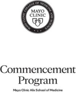 Commencement Program Mayo Clinic Alix School of Medicine