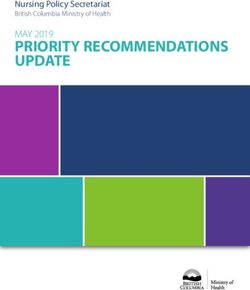 PRIORITY RECOMMENDATIONS UPDATE - MAY 2019 Nursing Policy Secretariat - NNPBC.com