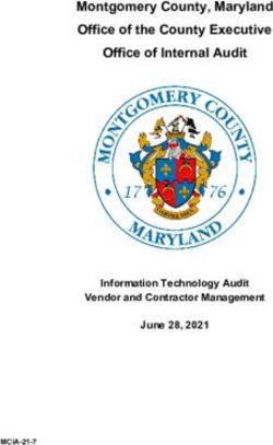 Montgomery County, Maryland Office of the County Executive Office of Internal Audit - Information Technology Audit Vendor and Contractor ...