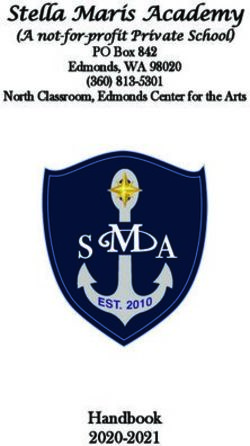 Stella Maris Academy (A not-for-profit Private School) - Handbook 2020-2021