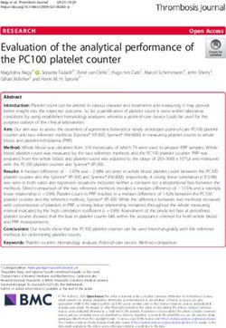 Evaluation of the analytical performance of the PC100 platelet counter