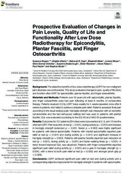 Prospective Evaluation of Changes in Pain Levels, Quality of Life and Functionality After Low Dose Radiotherapy for Epicondylitis, Plantar ...
