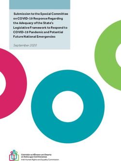 Submission to the Special Committee on COVID-19 Response Regarding the Adequacy of the State's Legislative Framework to Respond to COVID-19 ...