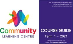 COURSE GUIDE Term 1 2021 - Find us at Rowville Community Centre 40 Fulham Road, Rowville, 3178 Email: Rowville ...