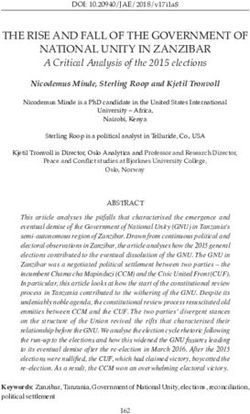 THE RISE AND FALL OF THE GOVERNMENT OF NATIONAL UNITY IN ZANZIBAR