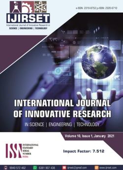 Volume 10, Issue 1, January 2021 2020 - IJIRSET