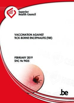 VACCINATION AGAINST TICK-BORNE ENCEPHALITIS (TBE) FEBRUARY 2019 SHC 9435 - Superior Health Council