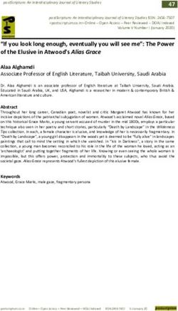 "If you look long enough, eventually you will see me": The Power of the Elusive in Atwood's Alias Grace Alaa Alghamdi - postScriptum: An ...