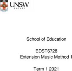 EDST6728 School of Education Extension Music Method 1 Term 1 2021 - Arts, Design ...